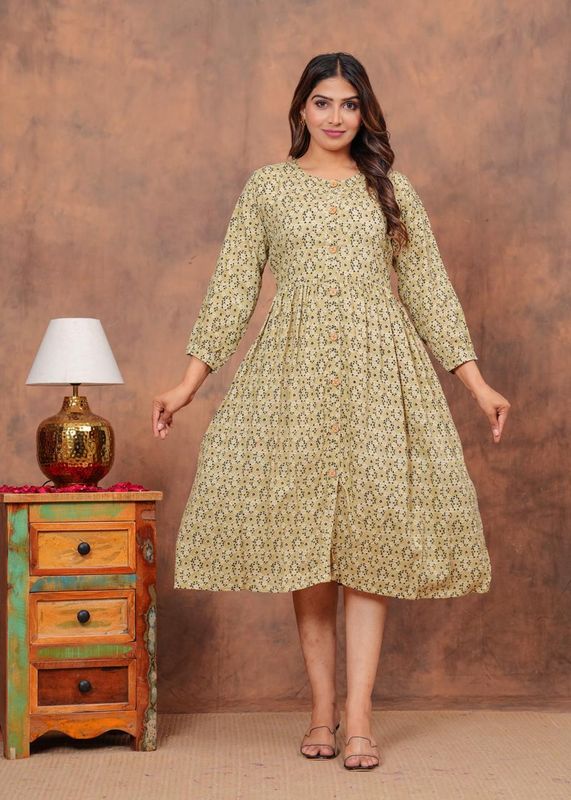 Pure Hand Block Printed Jaipuri Cotton Long Kurtis