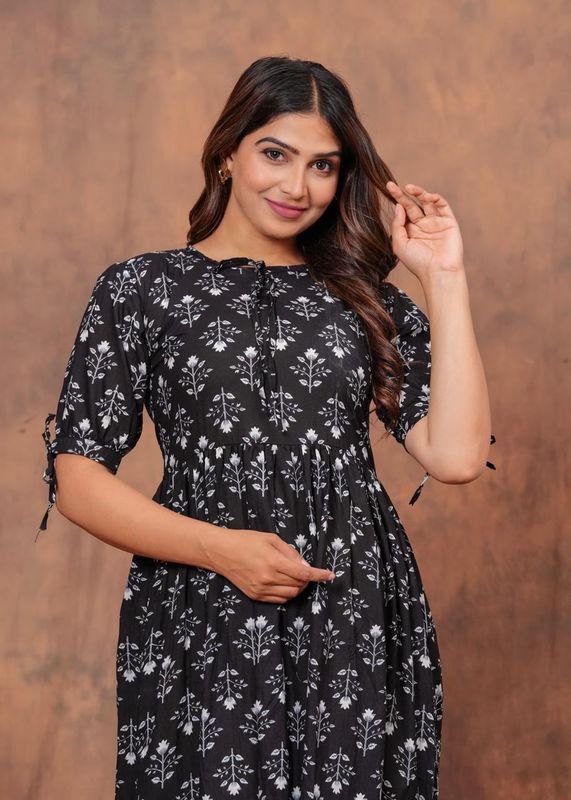Pure Hand Block Printed Jaipuri Cotton Long Kurtis