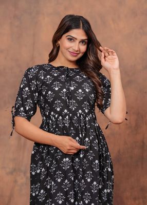 Pure Hand Block Printed Jaipuri Cotton Long Kurtis