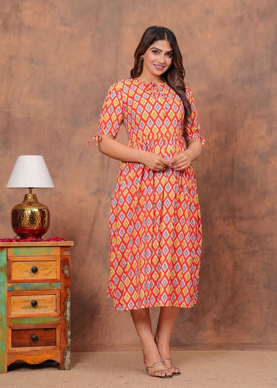 Pure Hand Block Printed Jaipuri Cotton Long Kurtis