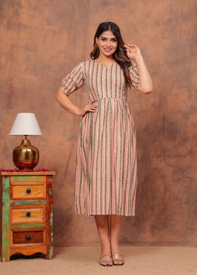 Pure Hand Block Printed Jaipuri Cotton Long Kurtis