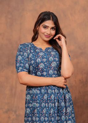 Pure Hand Block Printed Jaipuri Cotton Long Kurtis