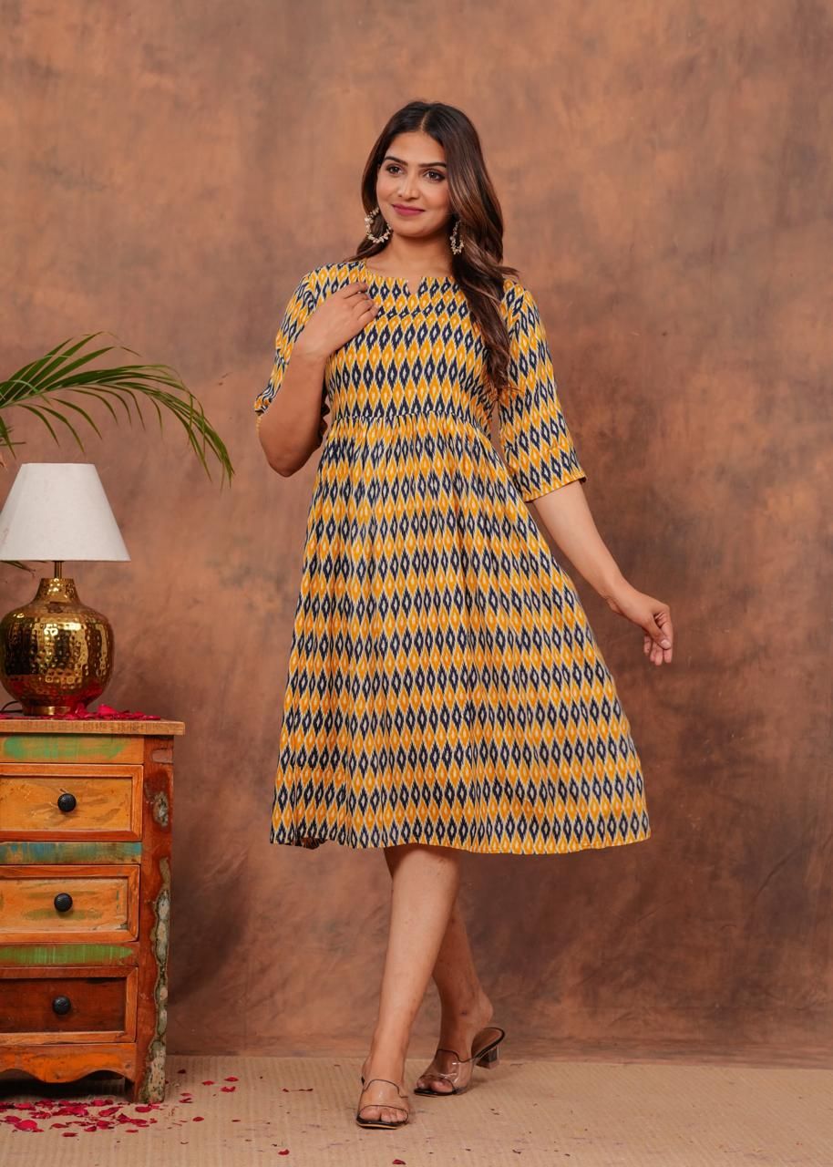 Pure Hand Block Printed Jaipuri Cotton Long Kurtis