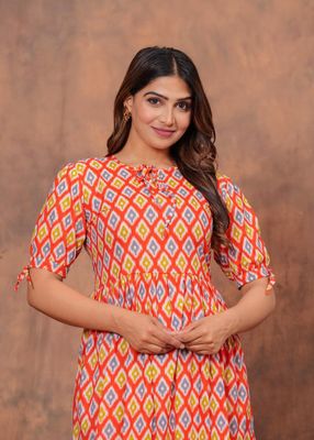 Pure Hand Block Printed Jaipuri Cotton Long Kurtis