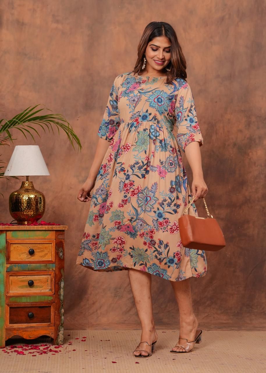 Pure Hand Block Printed Jaipuri Cotton Long Kurtis