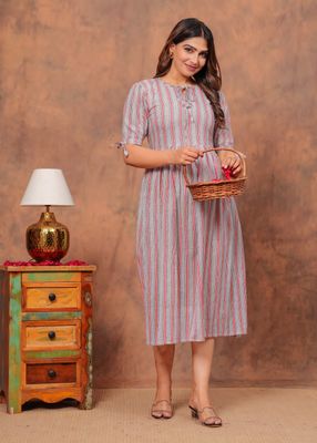 Pure Hand Block Printed Jaipuri Cotton Long Kurtis