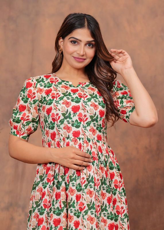 Pure Hand Block Printed Jaipuri Cotton Long Kurtis