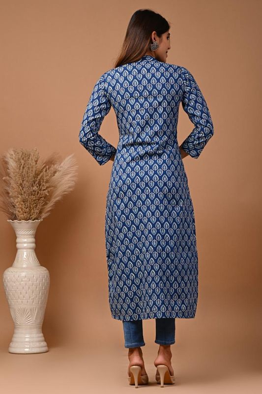Pure Hand Block Printed Jaipuri Cotton Long Kurtis