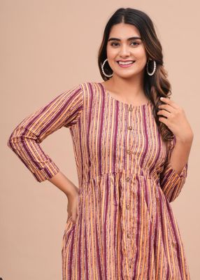 Pure Hand Block Printed Jaipuri Cotton Long Kurtis