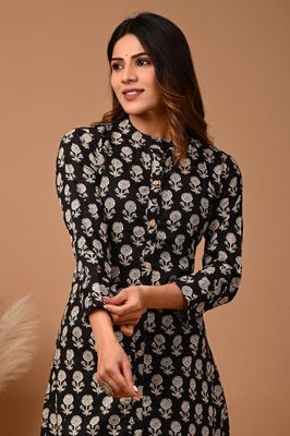 Pure Hand Block Printed Jaipuri Cotton Long Kurtis