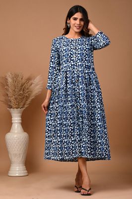 Pure Hand Block Printed Jaipuri Cotton Long Kurtis