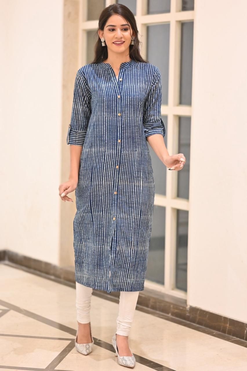 Pure Hand Block Printed Jaipuri Cotton Long Kurtis