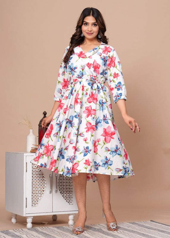 Exclusive Pure Cotton Printed Jaipuri Kurtis, With Umbrella Cut