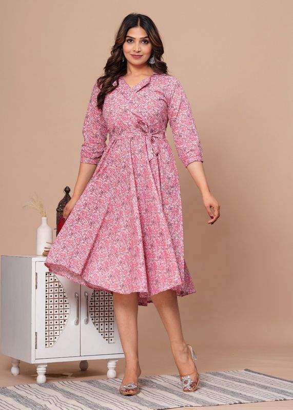 Exclusive Pure Cotton Printed Jaipuri Kurtis, With Umbrella Cut