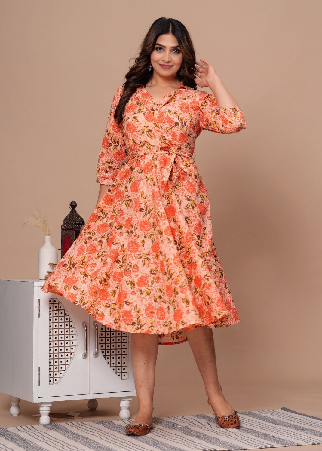 Exclusive Pure Cotton Printed Jaipuri Kurtis, With Umbrella Cut