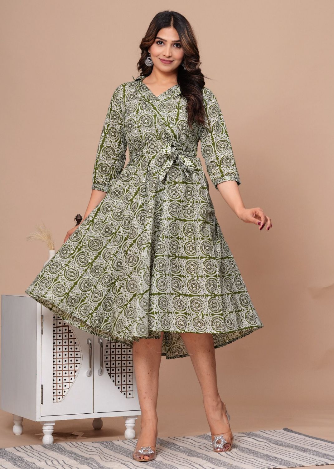 Exclusive Pure Cotton Printed Jaipuri Kurtis, With Umbrella Cut