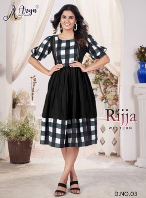 Rijja Western Cotton Dress Black