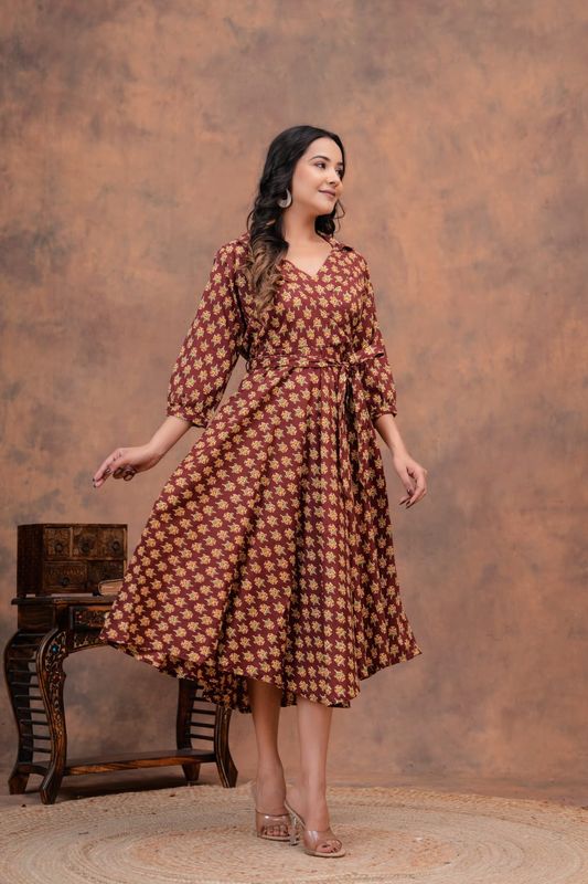 Exclusive Pure Cotton Printed Jaipuri Kurtis, With Umbrella Cut