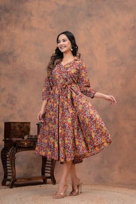 Exclusive Pure Cotton Printed Jaipuri Kurtis, With Umbrella Cut