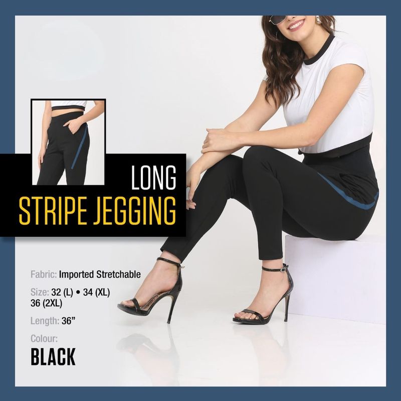 Women comfortable long stripe leggings