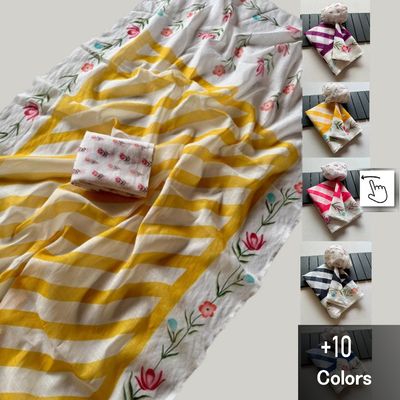 Savan special Soft Linen Saree Digital Laheriya Print