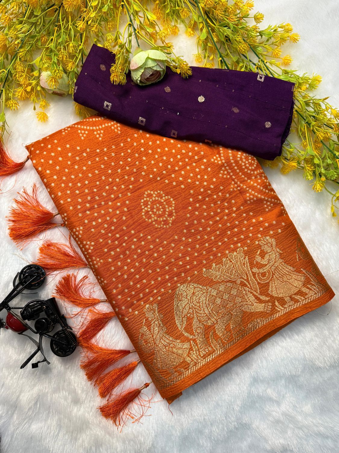 Pure Dola Silk Saree with Jacquard Border