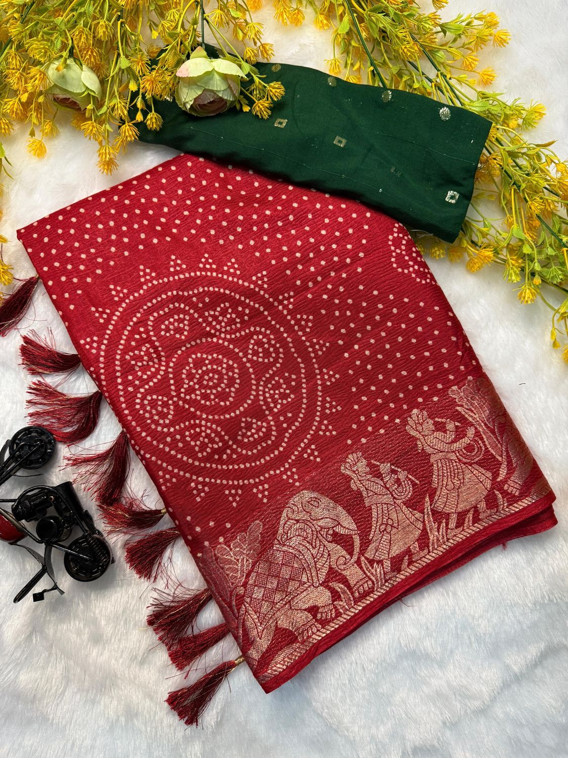 Pure Dola Silk Saree with Jacquard Border