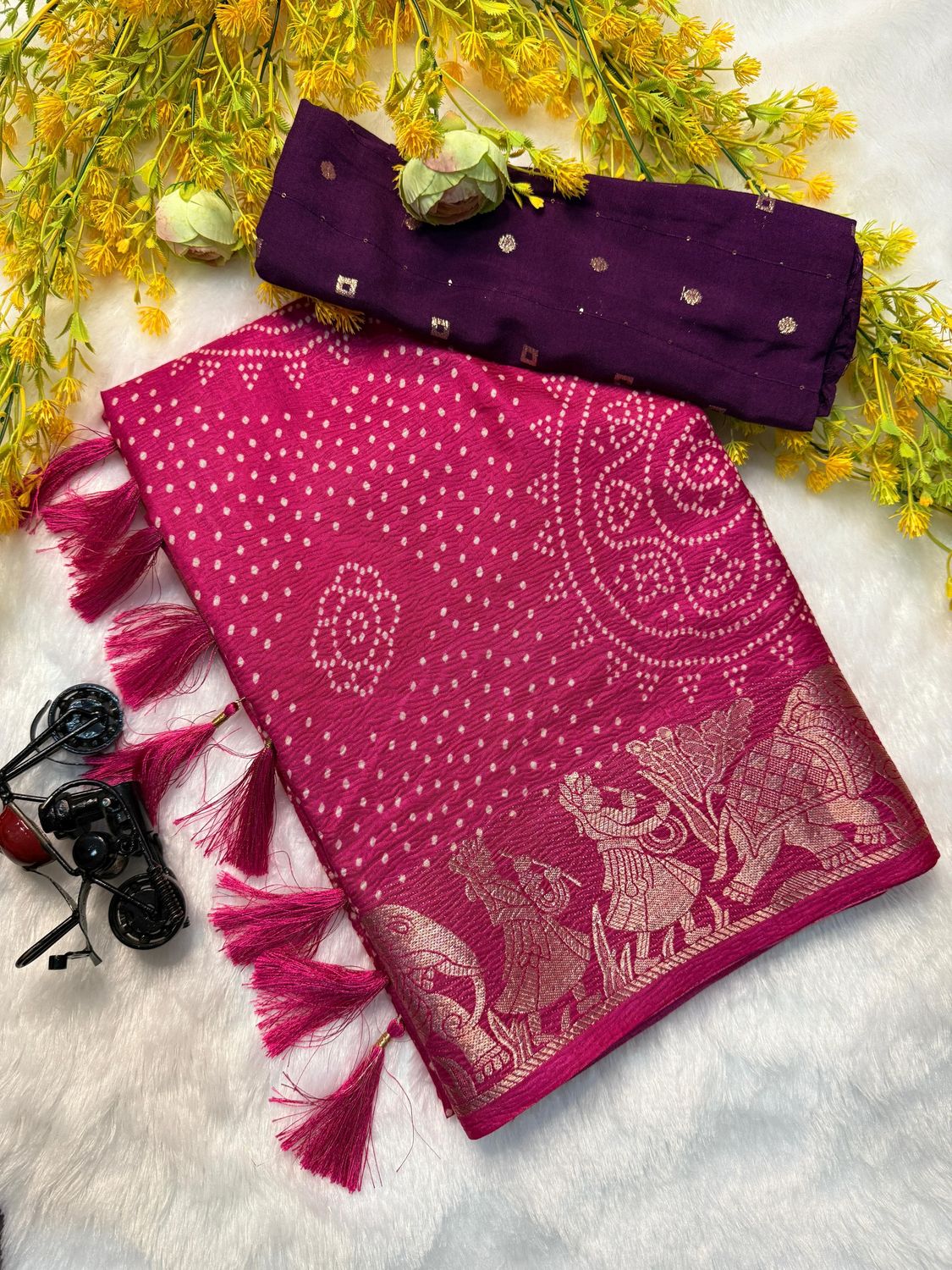 Pure Dola Silk Saree with Jacquard Border