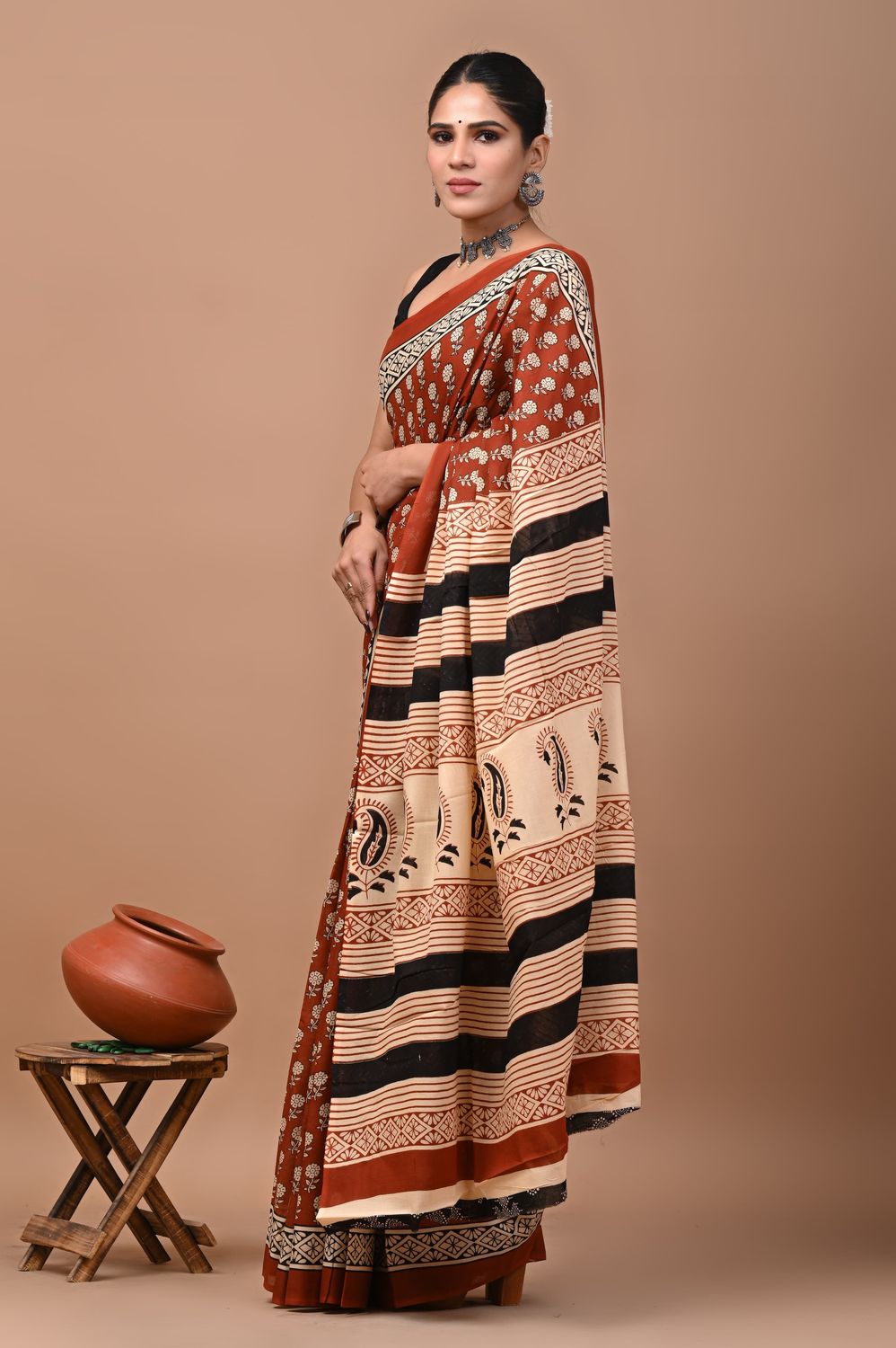 Pure Cotton Mul Mul  Printed Sarees With Blouse