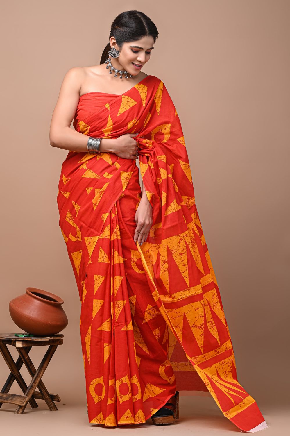 Pure Cotton Mul Mul  Printed Sarees With Blouse