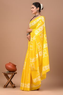 Pure Cotton Mul Mul  Printed Sarees With Blouse