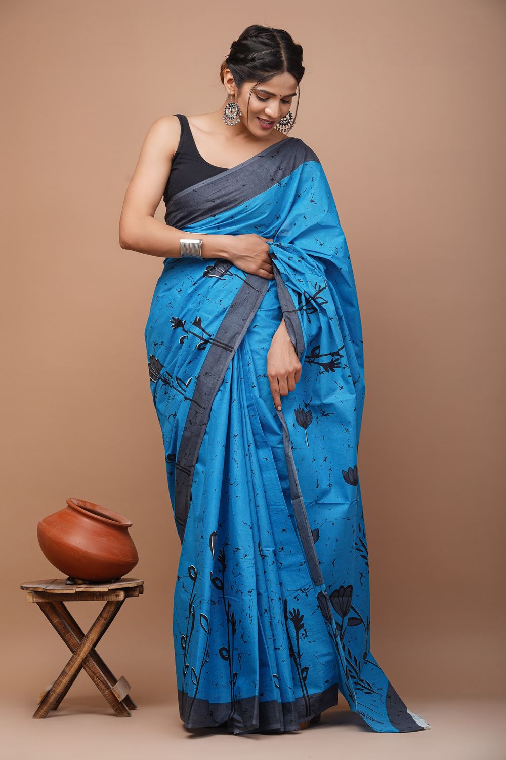 Pure Cotton Mul Mul  Printed Sarees With Blouse