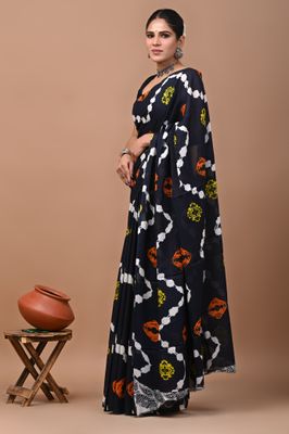 Pure Cotton Mul Mul  Printed Sarees With Blouse