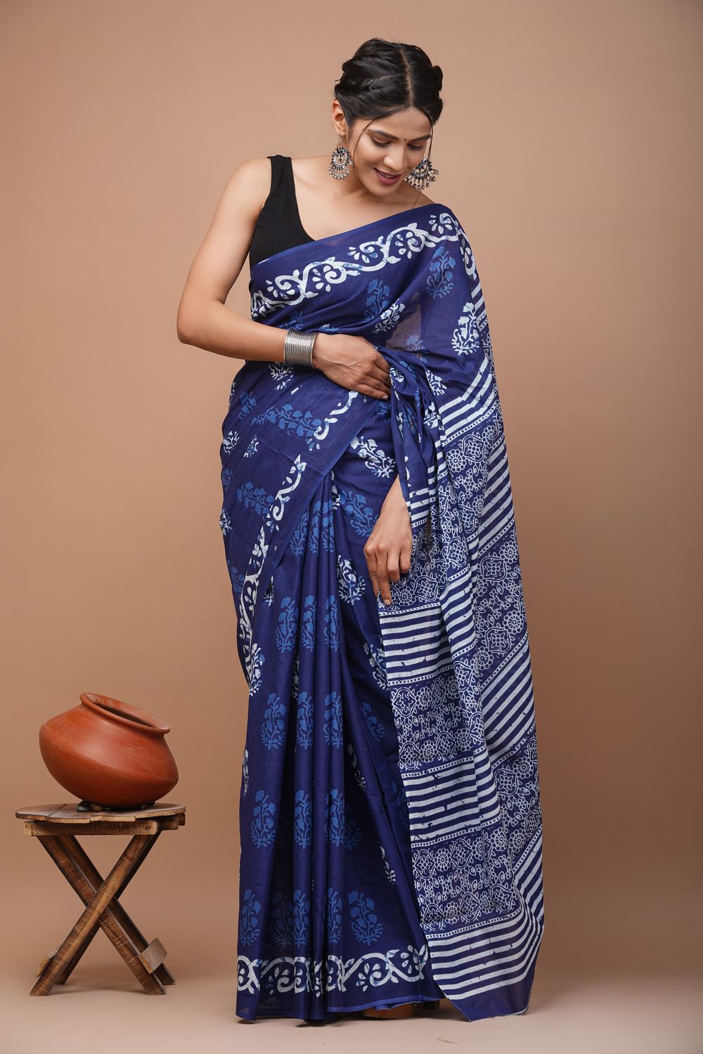 Pure Cotton Mul Mul  Printed Sarees With Blouse
