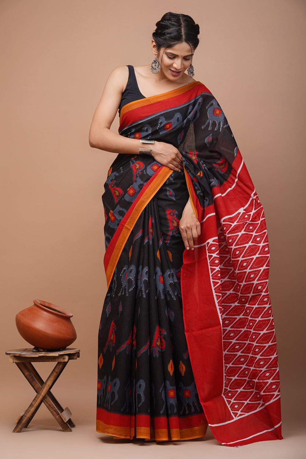 Pure Cotton Mul Mul  Printed Sarees With Blouse