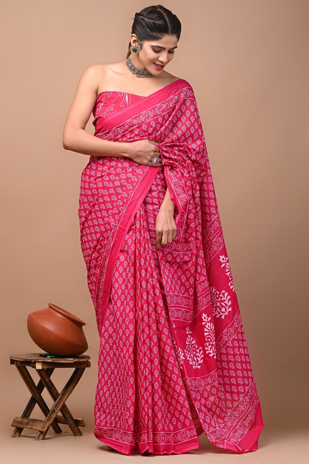 Pure Cotton Mul Mul  Printed Sarees With Blouse