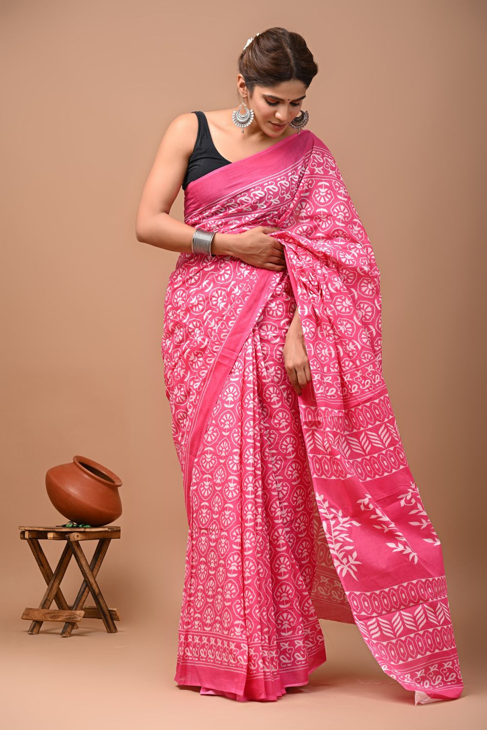 Pure Cotton Mul Mul  Printed Sarees With Blouse