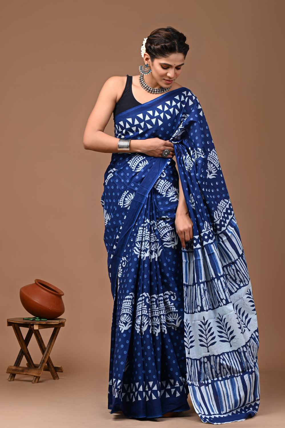 Pure Cotton Mul Mul  Printed Sarees With Blouse