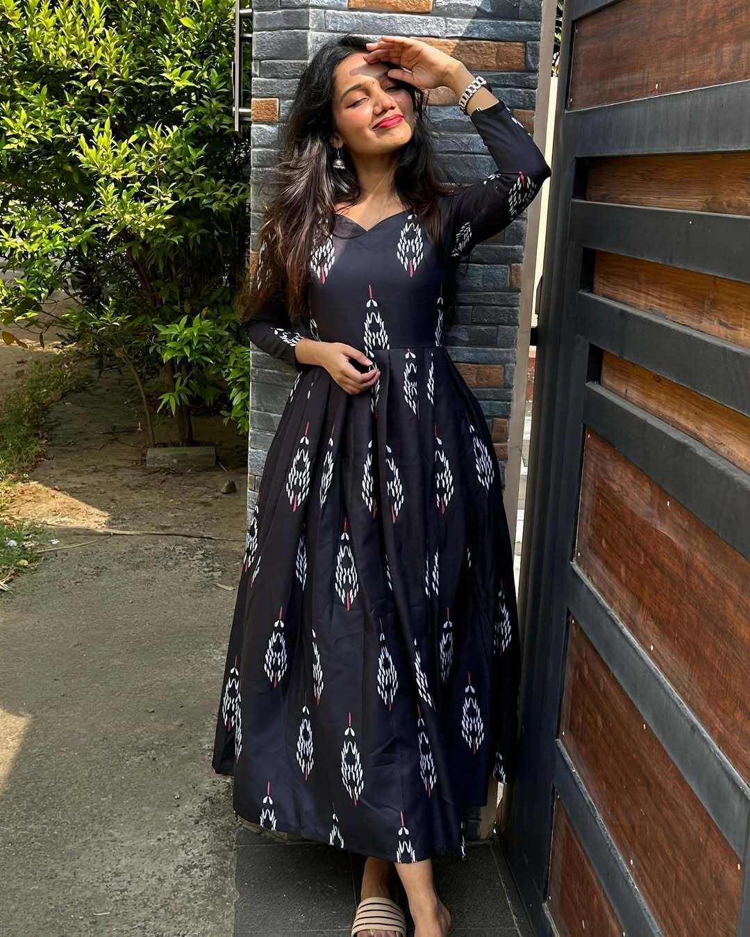 Karki Long Western Floral dress