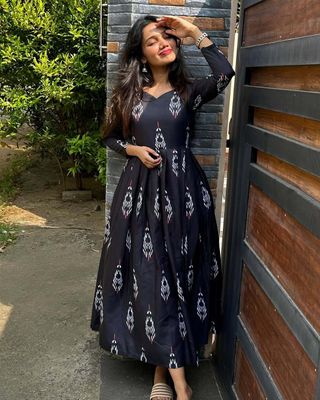 Karki Long Western Floral dress