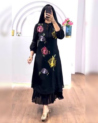 Barkha Chanderi Cotton A-Line Kurti
