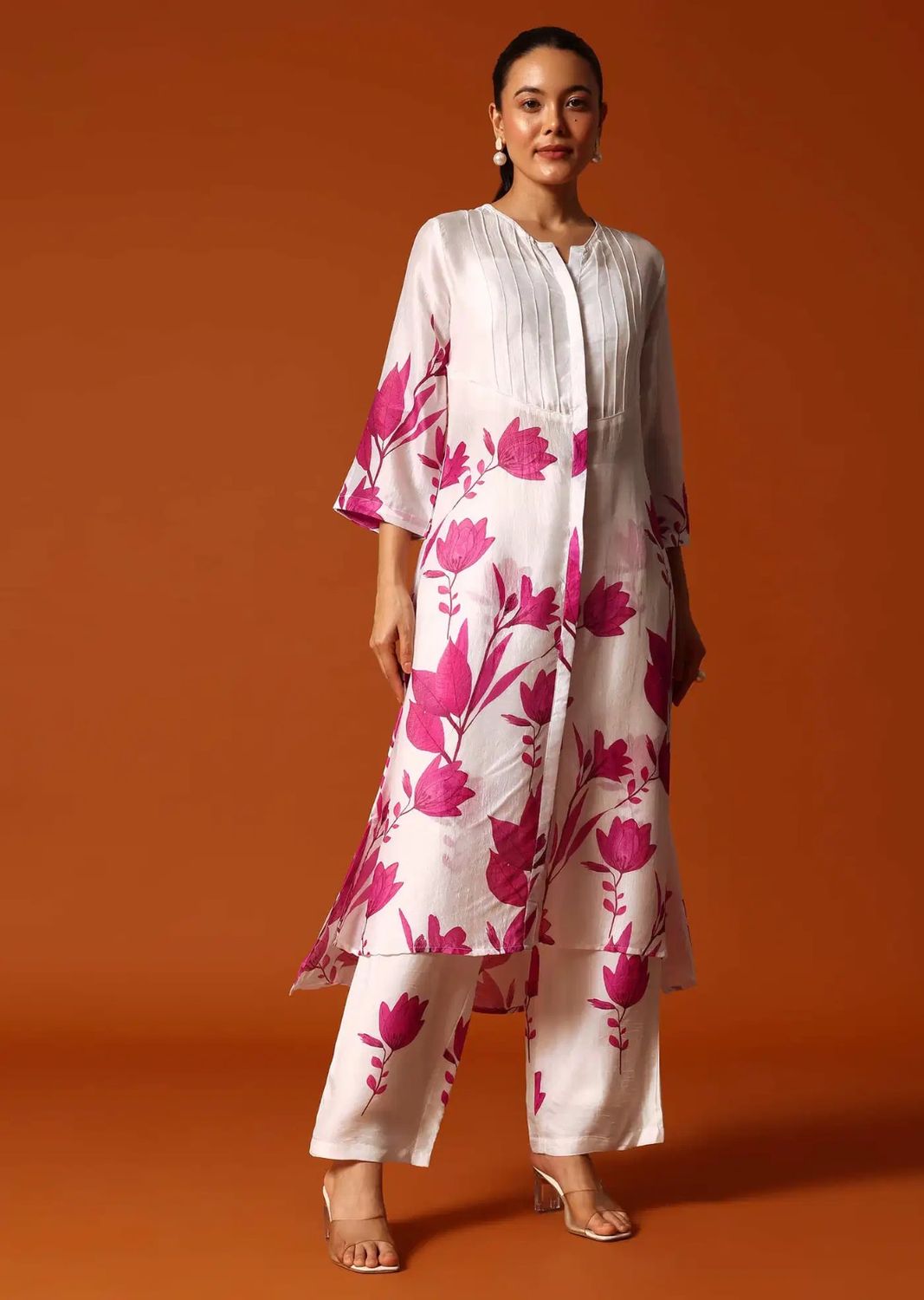 Yaami Cotton Floral Kurta Palazzo Co-Ord Set