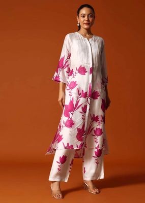 Yaami Cotton Floral Kurta Palazzo Co-Ord Set