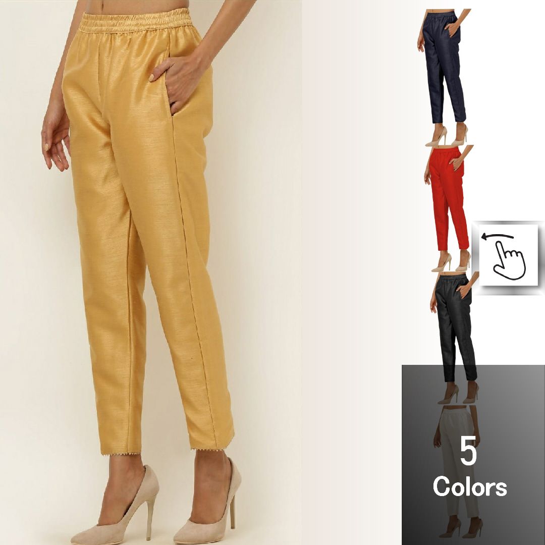 Traditional Silk Pants for Women | Ethnic Zig Zag Gota Work