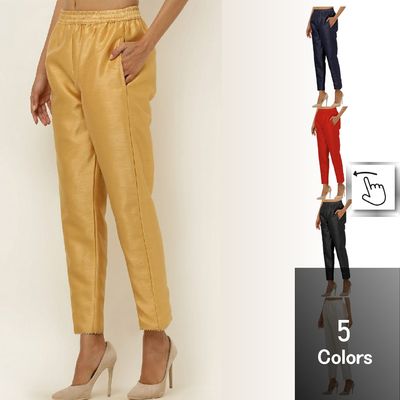 Traditional Silk Pants for Women | Ethnic Zig Zag Gota Work