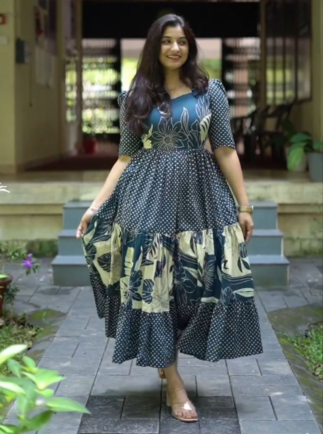 Peeyara Western Wear | Soft Muslin Midi Dress for Women