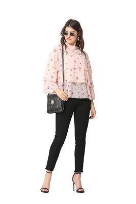 Valentino Ruffle Top | Premium Georgette Western Wear