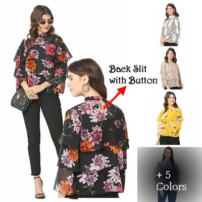 Valentino Ruffle Top | Premium Georgette Western Wear