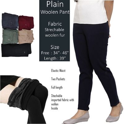 Ladies Pain Woolen Pant in 5 colors
