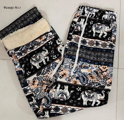 Women Printed Woolen Pants | Stretchable Winter Wear